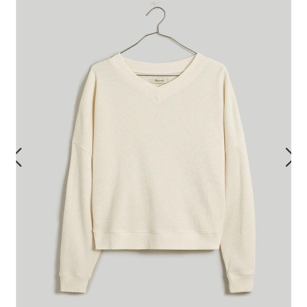 Madewell Waffle Knit Boxy Sweatshirt Tee